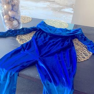 Blue Velour Jumpsuit